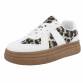 Damen Low-Sneakers - whiteleopard