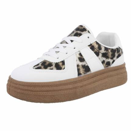 Damen Low-Sneakers - whiteleopard - 12 Paar