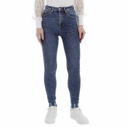 Damen High Waist Jeans von Laulia Gr. L/40 - blue