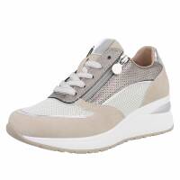 Damen Keilabsatz-Sneakers - beige