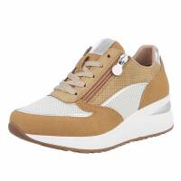 Damen Keilabsatz-Sneakers - camel