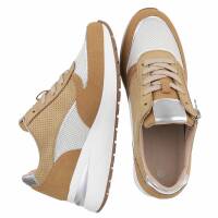 Damen Keilabsatz-Sneakers - camel