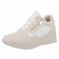 Damen Keilabsatz-Sneakers - beige