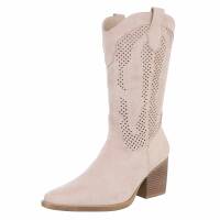 Damen Western- & Bikerboots - beigesuede