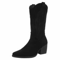 Damen Western- & Bikerboots - blacksuede