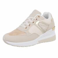 Damen Keilabsatz-Sneakers - beige