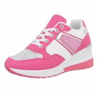 Damen Keilabsatz-Sneakers - fushia