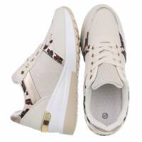 Damen Keilabsatz-Sneakers - beige