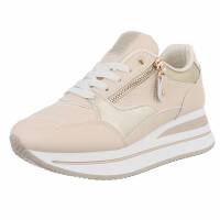 Damen Keilabsatz-Sneakers - beige