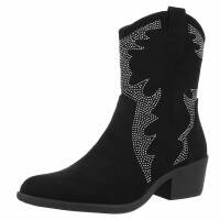 Damen Western- & Bikerboots - blacksuede