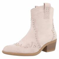 Damen Western- & Bikerboots - beigesuede