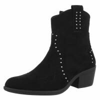 Damen Western- & Bikerboots - blacksuede