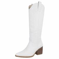 Damen Western- & Bikerboots - whitepu