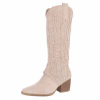 Damen Western- & Bikerboots - beigesuede