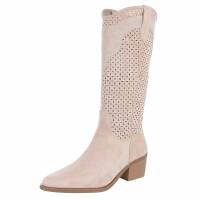 Damen Western- & Bikerboots - beigesuede