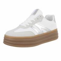 Damen Low-Sneakers - whitesilver